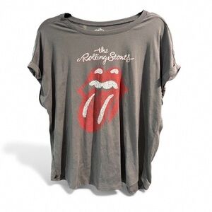 The Rolling Stones Charcoal Tee with Red and White Accents